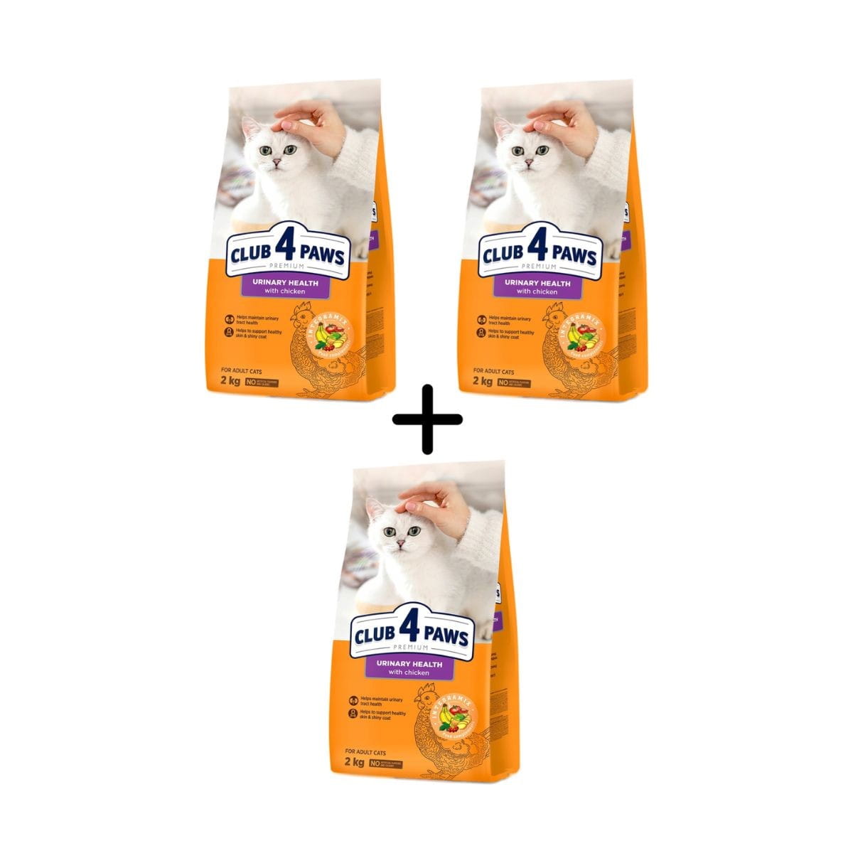 Sucha karma dla kotów 3x2kg Club 4 Paws „Urinary health”