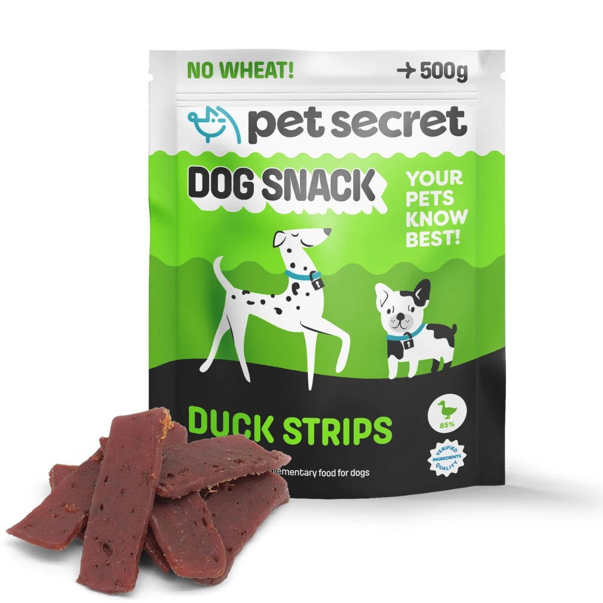 Pet Secret Dog Snack Miękkie filety z kaczką 500g, przysmak dla psa