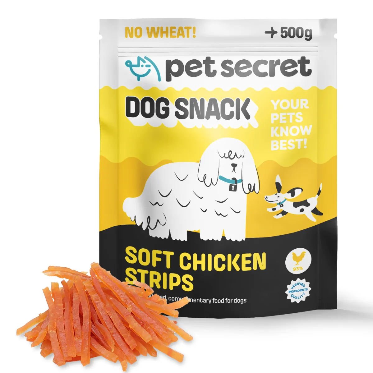 Pet Secret Dog Snack Miękkie paski z kurczaka 500g, przysmak dla psa
