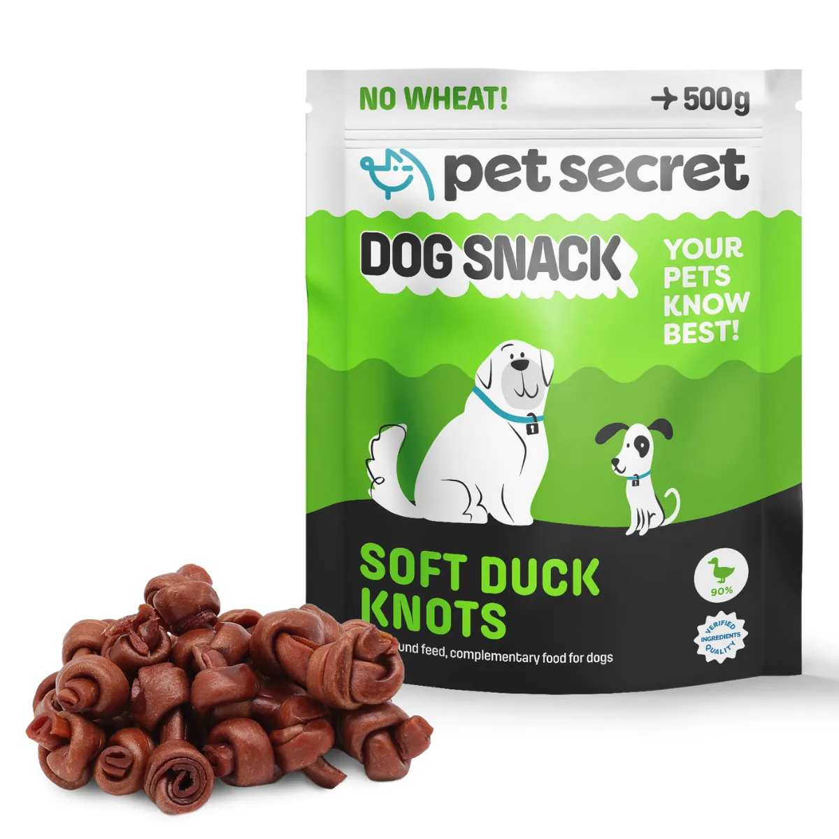 Pet Secret Dog Snack Miękkie węzełki z kaczki 500g, przysmak dla psa